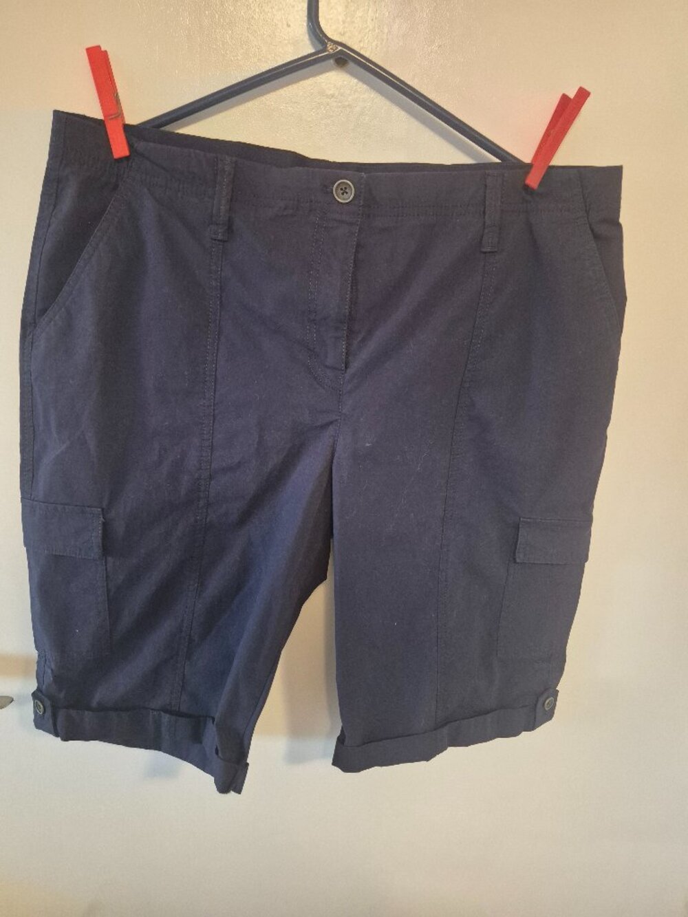 Blue cargo shorts